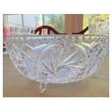 Wheel-Cut Crystal Footed Serving Bowl