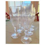 8 Faceted Crystal Champagne Flutes