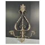 Ornate Scroll Wall Sconce Pillar Candle Holder