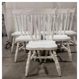 Six Matching White Chairs