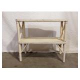 Vintage Coastal Bamboo & Rattan Accent Table