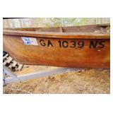 Handmade Wooden V-Hull River Boat