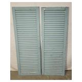 Two Vintage Painted Shutter Doors