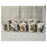Retro Norman Rockwell Coffee Cup Set of Twenty-One