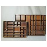 Two Vintage Wood Curio Shelves