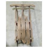 Primitive Wooden & Iron Snow Sled