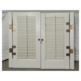 Two Vintage Matching White Shutters