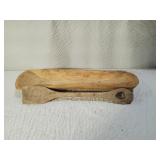 Primitive Wood Bread Bowl & Wood Spoon