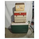 Two Cooler & Plano Tackle Box