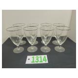 Set of Platinum Rimmed Drinking Glasses