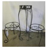 Three Vintage Wrought Iron Flower Pot Holders