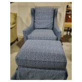 Vintage Sofa Chair with Rolling Ottoman