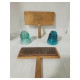 Two Insulators and Two Cotton Combs