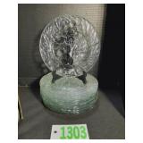 Set of Twelve Vintage Pressed Glass Plates