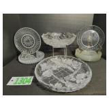 Vintage Pressed Glass Serving Tray & More!