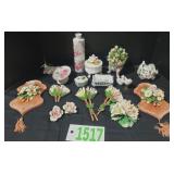 Vintage Porcelain Flower Set
