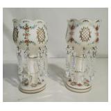 Vintage Bohemian Glass Mantel Candle Holders
