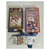 Two 1995 World Series VHS Tapes & Game Ticket