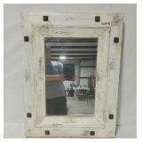 Farmhouse Mirror in Distressed Wooden Frame