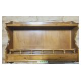 Vintage Wood Wall-Mounted Spice Rack