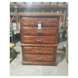 Vintage Wood Dresser with Five Drawers