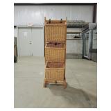 Vintage Wicker Basket Storage Rack
