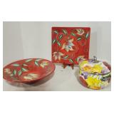 Decorative Pot, Bowl, and Platter