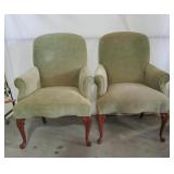 Matching Queen Anne-style Armchairs
