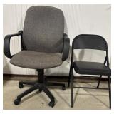 Office Chair & Metal Folding Chair