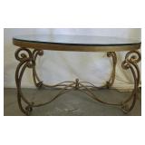 Vintage Gilt Iron Oval Coffee Table
