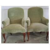 Matching Queen Anne-style Armchairs