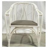 Wicker Barrel-Back Armchair