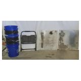 Buckets, Step Stool & Diamond-Plate Panels