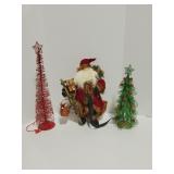 Rustic Santa and Table Top Christmas Trees