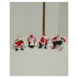 White Silhouette Santa Porcelain Figurines