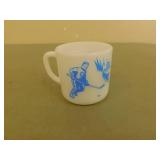 1960-70's Milk Glasbake  Blue Hockey Graphic Cup