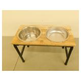 Elevated dog feeding bowl  10X19X12