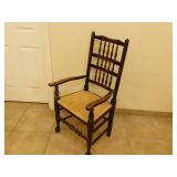 High back wicker chair