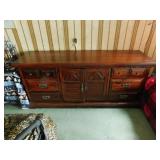 Vintage 9 Drawer Wooden Dresser   20 x 741 x 30