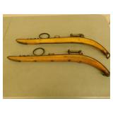 PAIR OF ANTIQUE HORSE HAMES WOOD / METAL