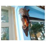 Aztec Light - Amber Glass Face In Metal Frame