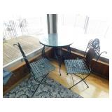 Elephant Motif Metal Raltan Table Chair Set
