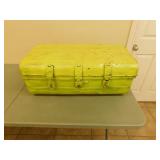 Vintage metal trunk with cashbox 16X29X12