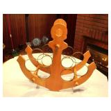 Wooden Anchor Wine Rack   21 x 20