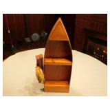 Decorative Wooden Boat With Paddles   19' long