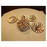 Zebra Bowl With Dish Set