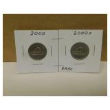 2000 & 2000P (Rare) Canadian Nickels