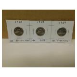 3 - 1969 Canadian Error Nickels