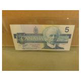 1986 Canadian Five Dollar Bank Note