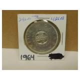1964 Canadian Silver One Dollar Coin